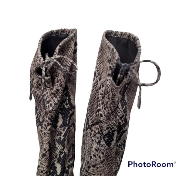 Marc Fisher Humor over the knee boot gray snake skin - Picture 6 of 7